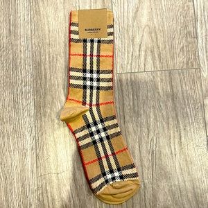 Burberry Vintage Check Intarsia Cotton Cashmere Blend Socks